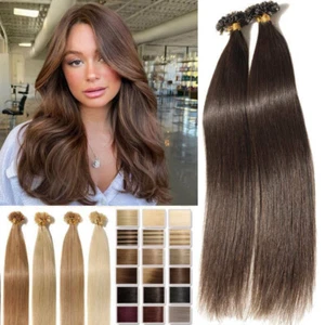 Nail Tip U Tip 100% Remy Human Hair Extensions Pre Bonded Keratin 150g Full Head - Picture 1 of 27