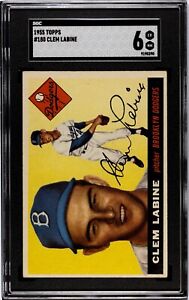 1955 Topps CLEM LABINE Brooklyn Dodgers #180 SGC 6 EX/NM Condition