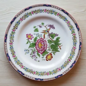 Antik SPODE COPELANDS R4860 emailliert EXOTISCHE VÖGEL PFINGSTROSENBEEREN Essteller - Bild 1 von 8