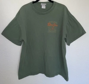 Ron Jon Surf Shop Cocoa Beach T Shirt Green Orange Guitar 2 Sided Faded L - Picture 1 of 6