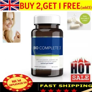 Bio Complete 3 Capsules Prebiotic Probiotic Postbiotic Supplement 60 Caps - Picture 1 of 5