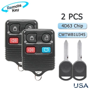 2 Replacement Key+ Remote Fob for Lincoln Town Car 2003 2004 2005 2006 2007 2008 - Picture 1 of 13