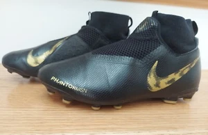 Nike Fantom Vision Elite FG Cleats Size 5 Youth Black Metallic Gold - Imagen 1 de 3