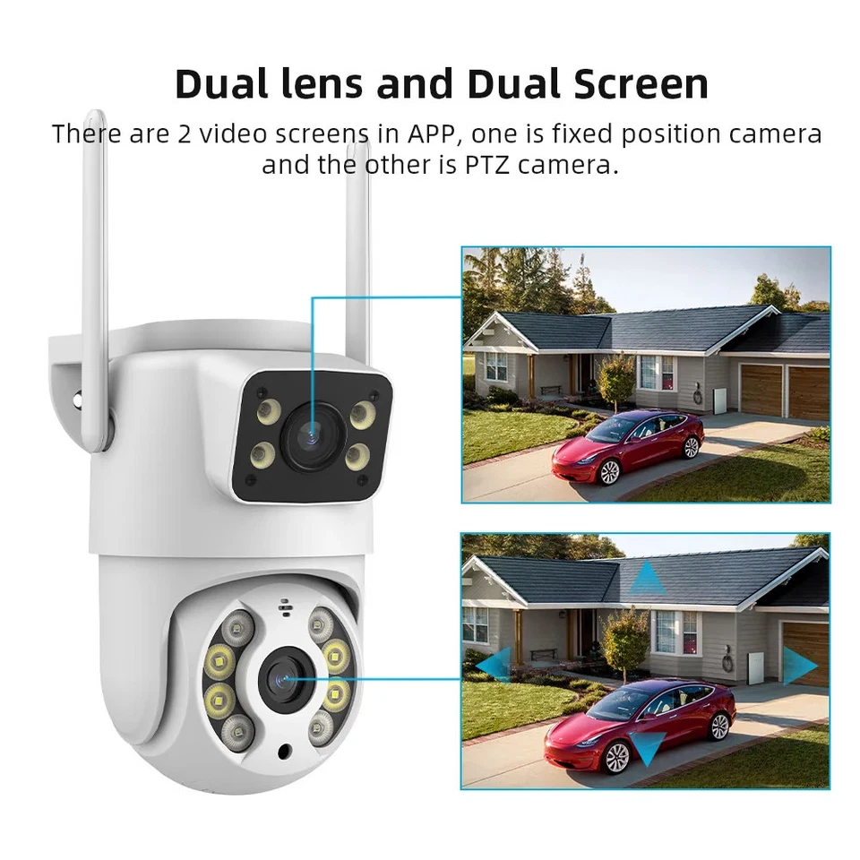 Cámara IP de tres pantallas HD de 15 MP WIFI para exteriores de doble lente cámara Ai detección humana Foto 1 de 4