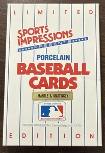 Tarjeta de porcelana Mickey Mantle/Mattingly 1987 Sports Impressions - Imagen 1 de 2