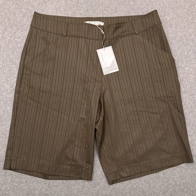 Новый Nike Golf Tech сплетенный длинные шорты женщин 12 коричневый в полоску 10,5» по внутреннему шву - Изображение 1 из 4