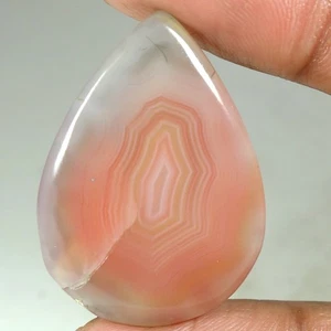 100% Natural Ágata Botswana Pera Cab Super AA+ Piedras Preciosas 30.40Cts 24x 34x 05mm - Imagen 1 de 3