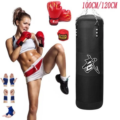Boxsack Set Boxhandschuhen Gefüllt Punching Training Bag Sandsack mit Handschuhe - Bild 1 von 4