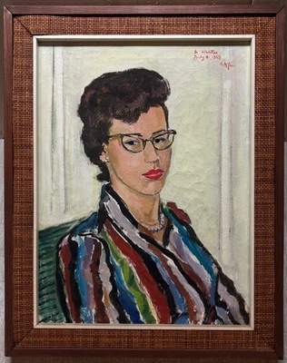 Pintura Original '63 ARTHUR KAUFFMANN Retrato de Hija EXPRESIONISTA ALEMANA Foto 1 de 4