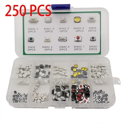 New Practical Industry Outdoor Button Switch Switch 10Value Kit 250 PCS - Image 1 of 4