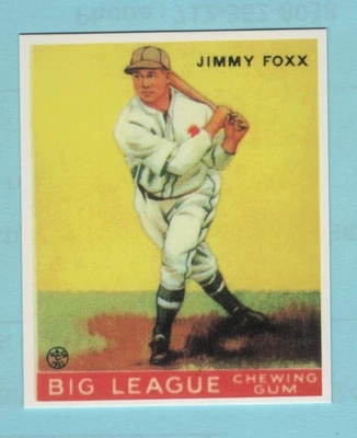 1933 Goudey reimpresión de béisbol # 29 Jimmy Foxx--Philadelphia Althletics-- caja 741 Foto 1 de 2