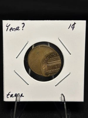 No-Date Lincoln Cent – Major Off-Center Error – Bronze Planchet - Image 1 of 2
