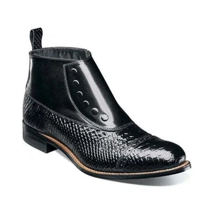 Stacy Adams Madison Spectator Spat Cap Toe Demi Boot Two Tone Black 00109-001 - Picture 1 of 8