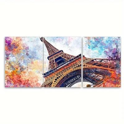 3pcs Paris Eiffel Tower Travel Print France Wall Art Canvas Unframed/Framed - Image 1 of 4
