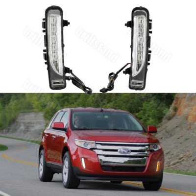 For Ford Edge SUV  2011-2014 LED DRL Daytime Running Lights Fog Lamp w/ Turn - Image 1 of 4