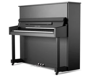 UP126T Polished Ebony Pearl River Upright Piano w/ Bench ASSEMBLED DELIVERED - Picture 1 of 1