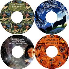 Shamanic Drumming & Native American Music & Natural Sounds Wolf Wolves on 4 CDs