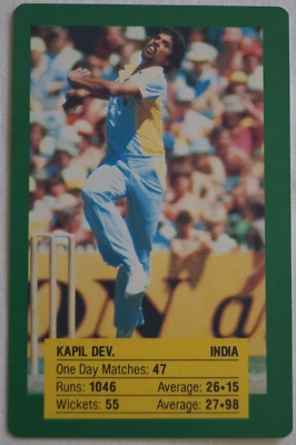 Cricket Vintage 1989 Kanga Cricket Tips Trade Card India Kapil Dev - image 1 of 4
