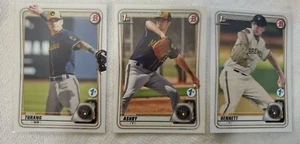 2020 Bowman First Edition 3 Card Lot Milwaukee Brewers Turang, Ashby, Bennett - Bild 1 von 2