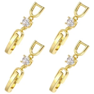 4 Pcs Necklace Extender Foldover Necklace Extensions Jewelry Clasps for Bracelet - Picture 1 of 7