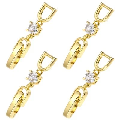 4 Pcs Necklace Extender Foldover Necklace Extensions Jewelry Clasps for Bracelet - Image 1 of 4