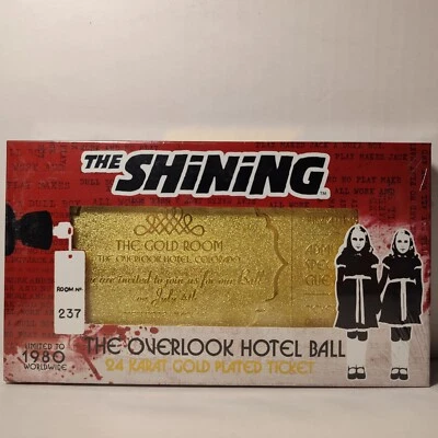 Réplica de boleto de pelota de hotel The Shining Overlook enchapado en oro de 24 k coleccionable Foto 1 de 4