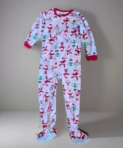Carter’s zipper one  piece w/feet pajamas size 5 christmas soft fleece-like - Picture 1 of 5