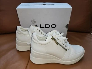 Neu Aldo Arriane Damen-High-Top-Ledersneaker mit Keilabsatz. Größe 9 - Bild 1 von 5