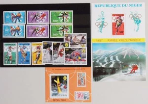 NIGER 1987 / 88 OLYMPICS, XF Cpl MNH** Collection, Skiing Sport Stamps Olimpicos - Picture 1 of 1