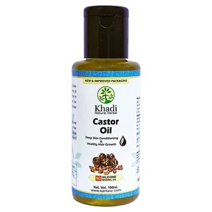 Khadi Natural Herbal Castor Oil For Strong And Shiny All Hair Types 100ml - Picture 1 of 8