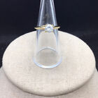 Vintage Gold Tone Costume Clear Cut Glass Solitaire Stone Ring Sz 6 A853