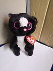 2015 Ty Beanie Boos Flora the Skunk Plush Toy With Tag 6&quot; No.45