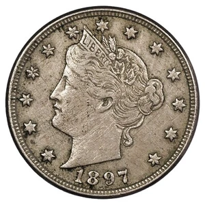 USA - 5 centimes 1897 - Liberty Nickel - KM.112 - Schön.119 - monnaie américaine - Imagen 1 de 2