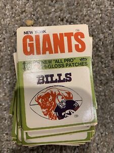 1976 Fleer Football Sticker New York Giants Buffalo Bills NFL Logo