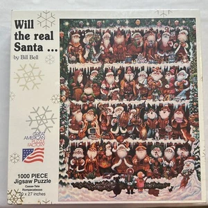 Neu Vintage Will The Real Santa 1000 Teile 1993 Great American Factory Puzzle - Bild 1 von 2