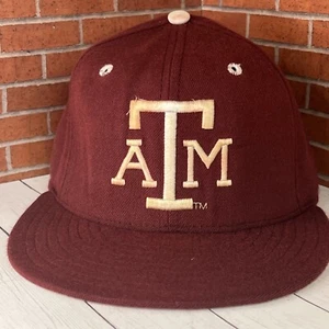 Vtg New Era Texas A&M Aggies Fitted Hat Wool 7 1/8 Embroidered Gig ‘Em Cap USA - Picture 1 of 18