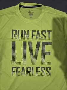 Nike Laufshirt Herren Large Safety Grün Dri-Fit Run Fast Live Fearless - Bild 1 von 9
