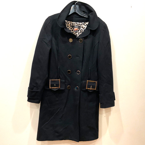 UNDERCOVER Giacca cappotto nero donna Body By Victoria taglia 10 M trench bambù fibbia bottoni