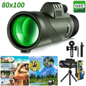 Monocular Telescope Day / Night Vision 80x100 Zoom HD Monocular Telephoto BAK4 - Picture 1 of 15