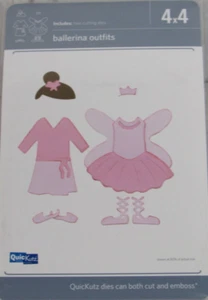 QuicKutz Ballerina Outfits 4x4 2 cutting dies REV-0267-D - Picture 1 of 2