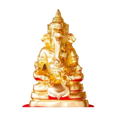 Amuleto Tailandés 5.5" Estatua Ganesh 4 Lp Bendito Trae Riqueza Fortuna Dios del Éxito Foto 1 de 4