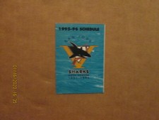 NHL San Jose Sharks Vintage Circa 1995-96 Team Logo Hockey Pocket Schedule
