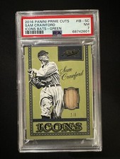 2016 Panini Prime Cuts #IB-SC Sam Crawford - Icon Bats Green 2/5 - PSA 7