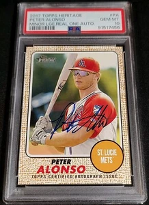 PSA 10 RC AUTO PETE ALONSO "Real One Autographs" TRUE ROOKIE 2017 Topps Heritage - Picture 1 of 10