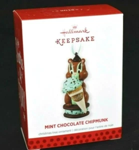 2013 Hallmark Keepsake Mint Chocolate Chipmunk Christmas Ornament NEW IN BOX - Picture 1 of 2