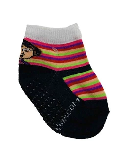 Dora the Explorer Socks with Non-Slip Grips ~ Size 0-6 Months; Black with Stripe - Picture 1 of 1