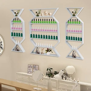 3Pcs Set White Nail Polish Wall Mount Rack stand Metal Organizer Display Holder - Picture 1 of 19