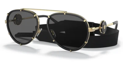 Versace 0VE2232 143887 Black/Dark grey Oval Women's Sunglasses. - Image 1 of 4