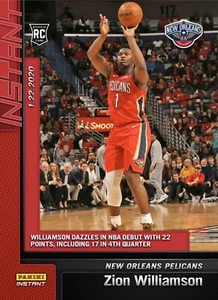 2019-20 PANINI INSTANT NBA #76 ZION WILLIAMSON (RC) NBA DEBUT WITH 22 POINTS - Picture 1 of 1