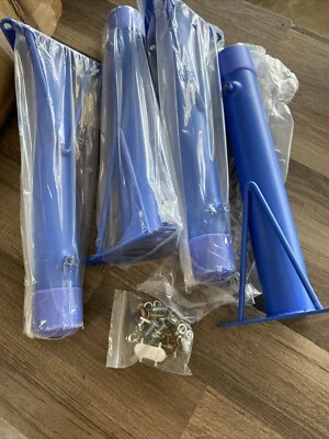 Set Of (4) 13” Blue Metal Table Legs & Screws. Coffee Table, Activity Table/1 - Image 1 of 4